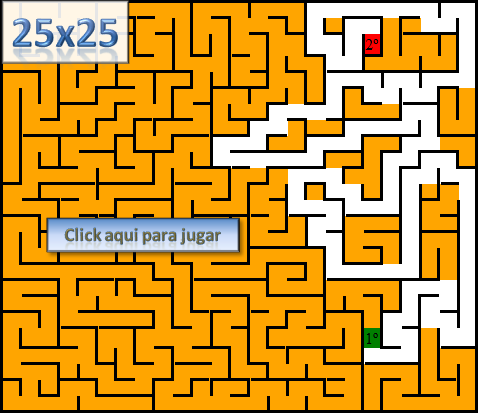 Laberinto de 25x25 click aqui para jugar Laberinto de 25x25 click aqui para jugar
